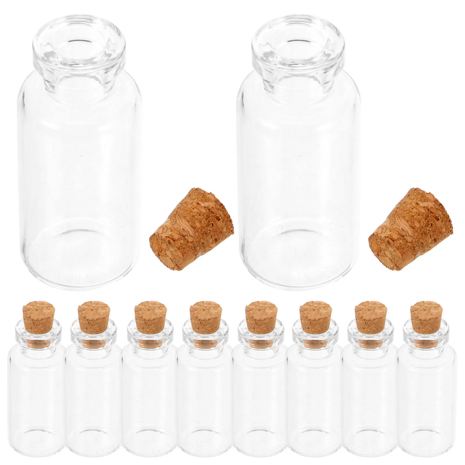 24Pcs Mini Glass Craft Bottles Wishing Bottles for DIY Decorative Storage Perfumes Oils Sand Art Bedroom Shop Living Room Use