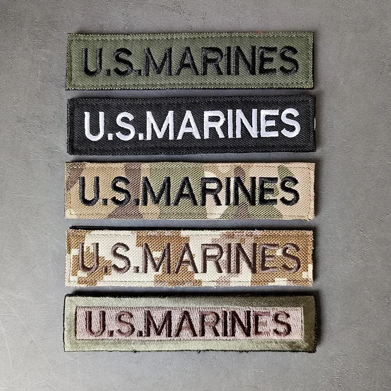 U.S Marine Corps Chest Strip Patch, Clothes Embroidery Appliques, Hook and Loop Hat Badges, Military Backpack, Backpack, Sticker
