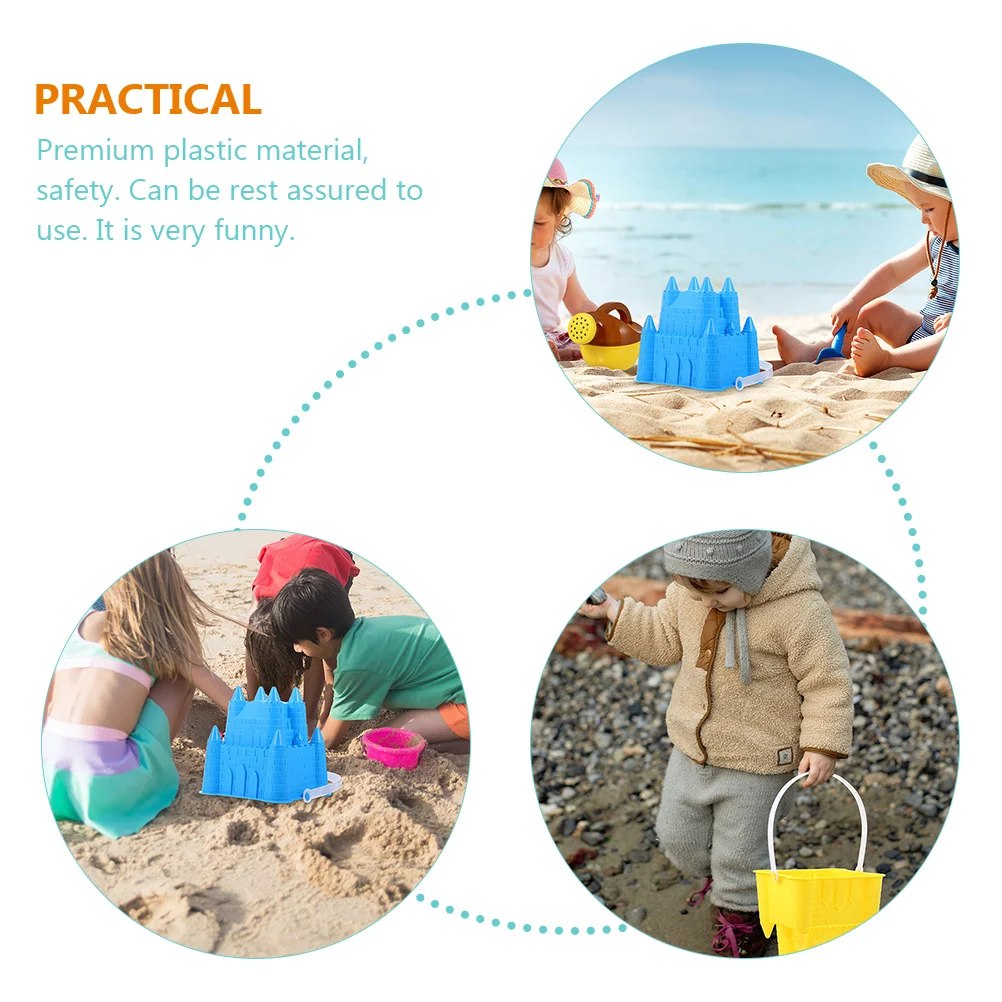 

6Pcs Kids Beach Buckets Plastic Sand Tool Bucket Outdoor Garden Water Play Premium Strong Rustic Design Child Seaside Fun