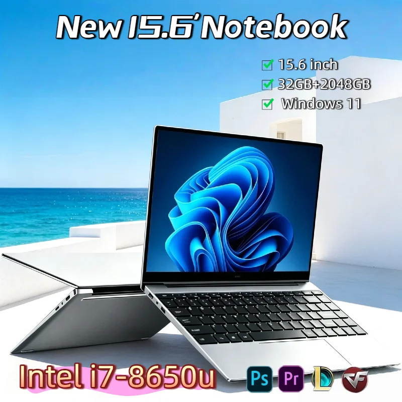 

Intel Core i7 8650U HOT 15.6 Inch Windows 11 Laptop 32GB 1024GB 1920x1080 HD Gaming Ultra Slim PC Gamer Office Backlit Keyboard