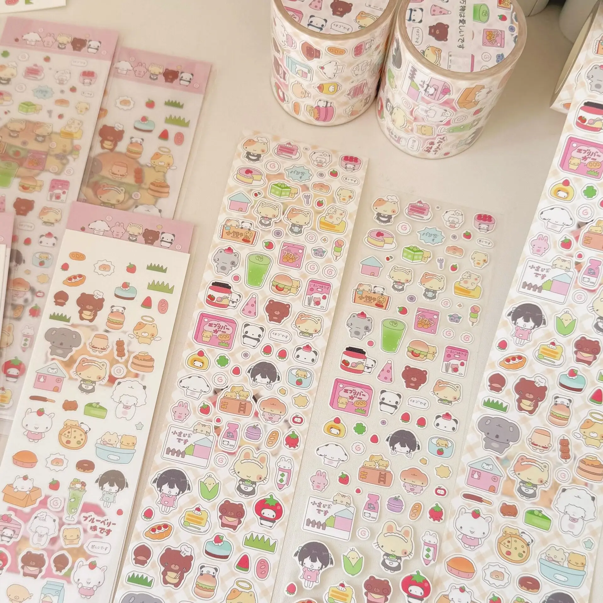 1 loop sample Cute Everything Sticker  Synthetic Paper Die Cut Tape for Journal Scrapbooking DIY Decor Kids Stickers