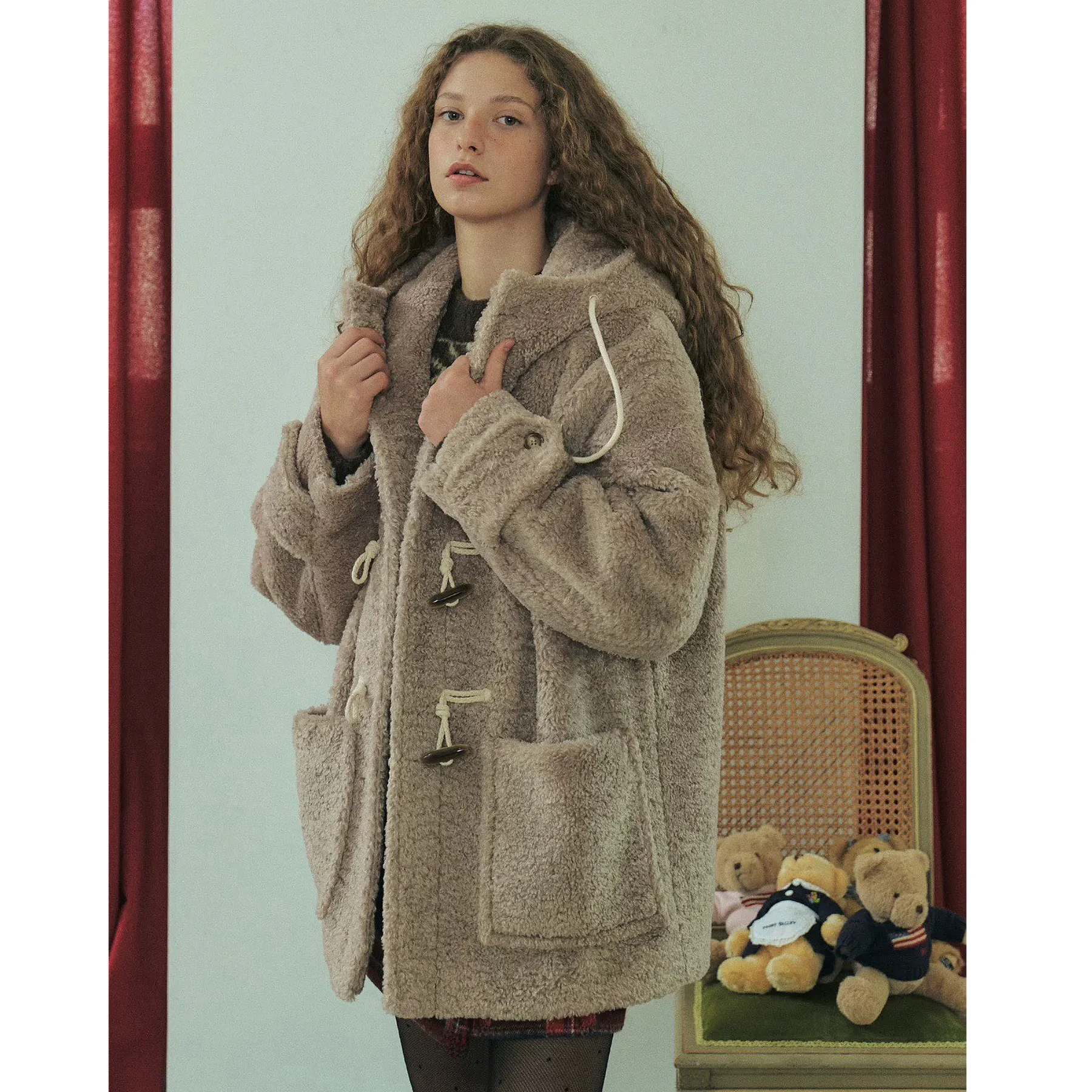 

Лимонный сыр, повседневное пальто с капюшоном Teddy Fce Jaet, универсальная верхняя одежда средней длины с застежкой на пуговицы для женщин