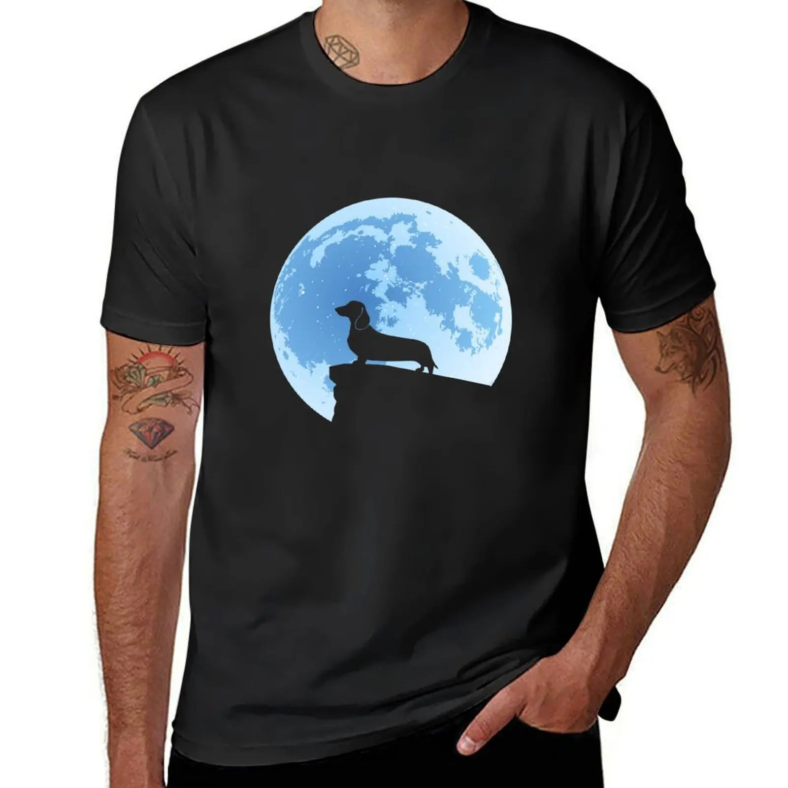 Dachshund Moon Silhouette | NickerStickers? on Redbubble T-Shirt heavyweights graphics Men's clothing