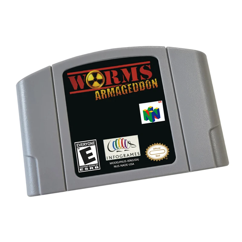 N64 games Cartridge -Worms Armageddon NTSC Version Retro Games reconstructed