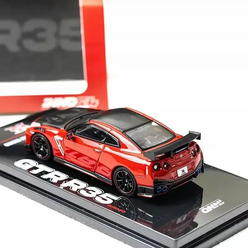 INNO 1/64 GTR R35 Red Carbon Alloy Motor Vehicle Toy Die-casting Metal Model Collection Boy Christmas Gifts Boy Gift