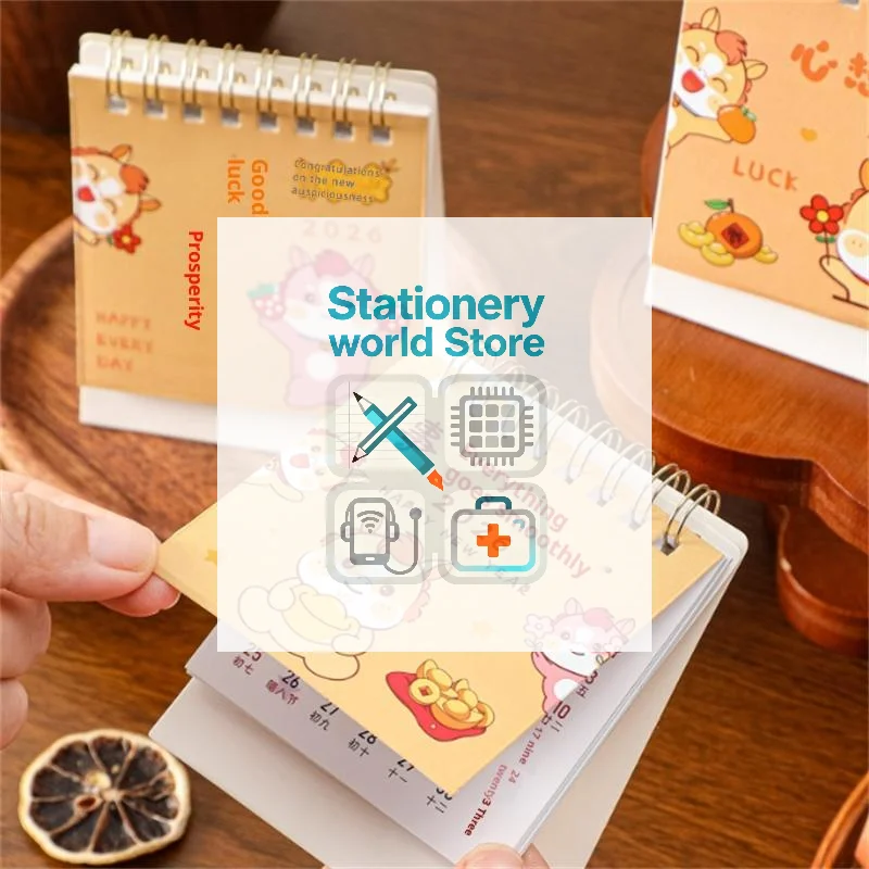 

Portable 2026 Year Of The Horse Mini Calendars Creative Desk Travel Calendars Cute Pony Pattern Calendar Desktop Decor Ornaments