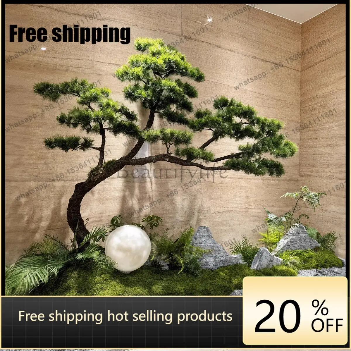 Factory Direct Welcome pine simulation tree large new Chinese landscaping indoor and outdoor ornaments green plants
