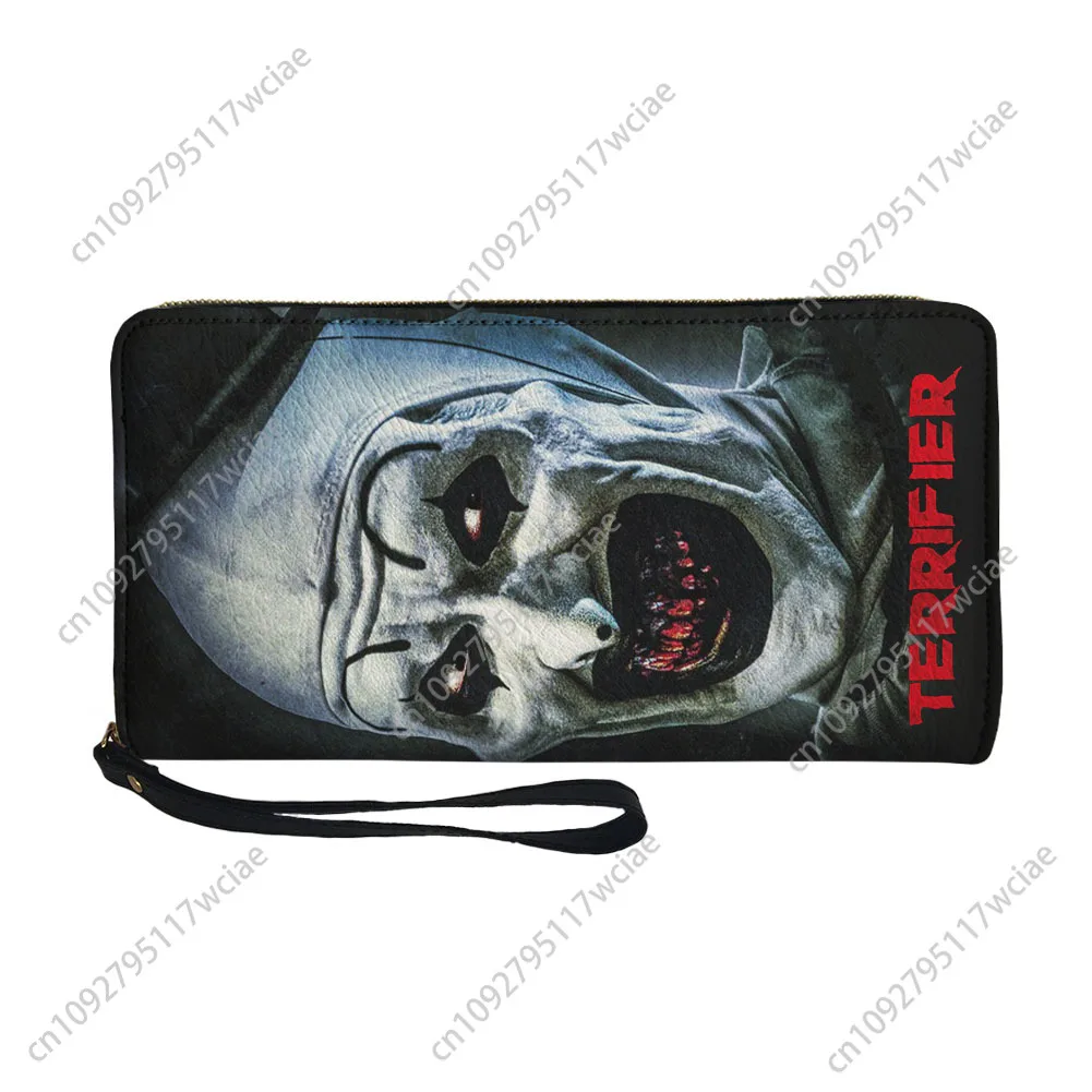 

Terrifier Clown halloween Custom Wallet Purse Mens Womens Teenagers Zipper Long Wallets Double Print Portable Wallet Gift Bag
