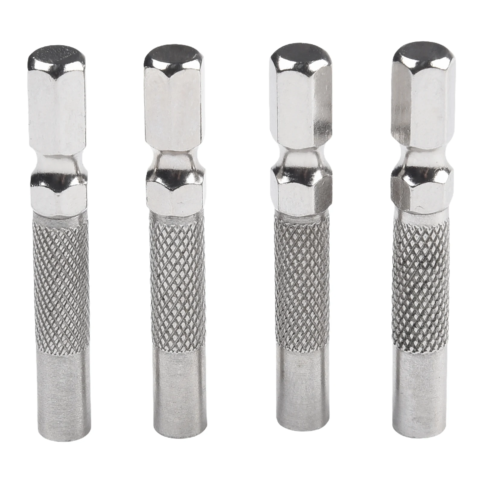 4 Stück Sechskantschaft 6,35 mm 1/4 Zoll Sechskant-Einsatzbit-Adapter auf 4 mm Elektroschrauber-Stecknusshalter Bit-Adapter Magnethalter – Detail 1
