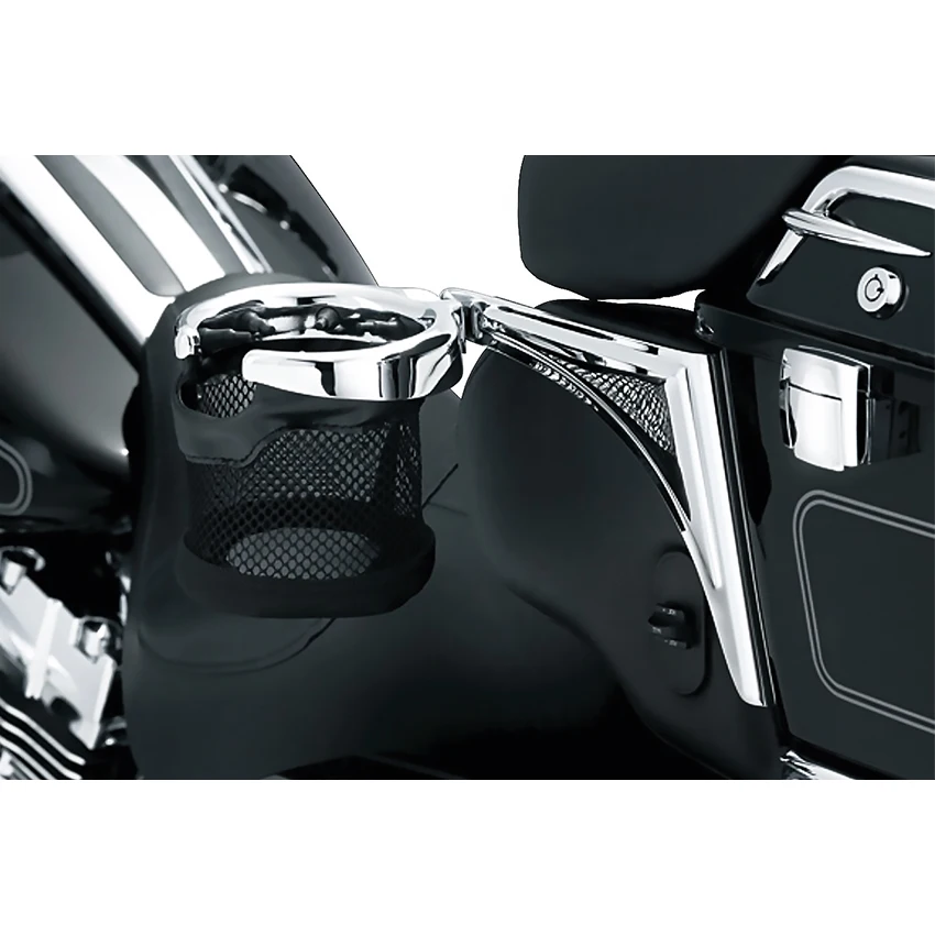 Motorcycle Bottle Cup Drink Holder Rear Passenger Carrier Mount For Harley Road Glide Electra Glide FLHTCU Tri Glide 1997-2013