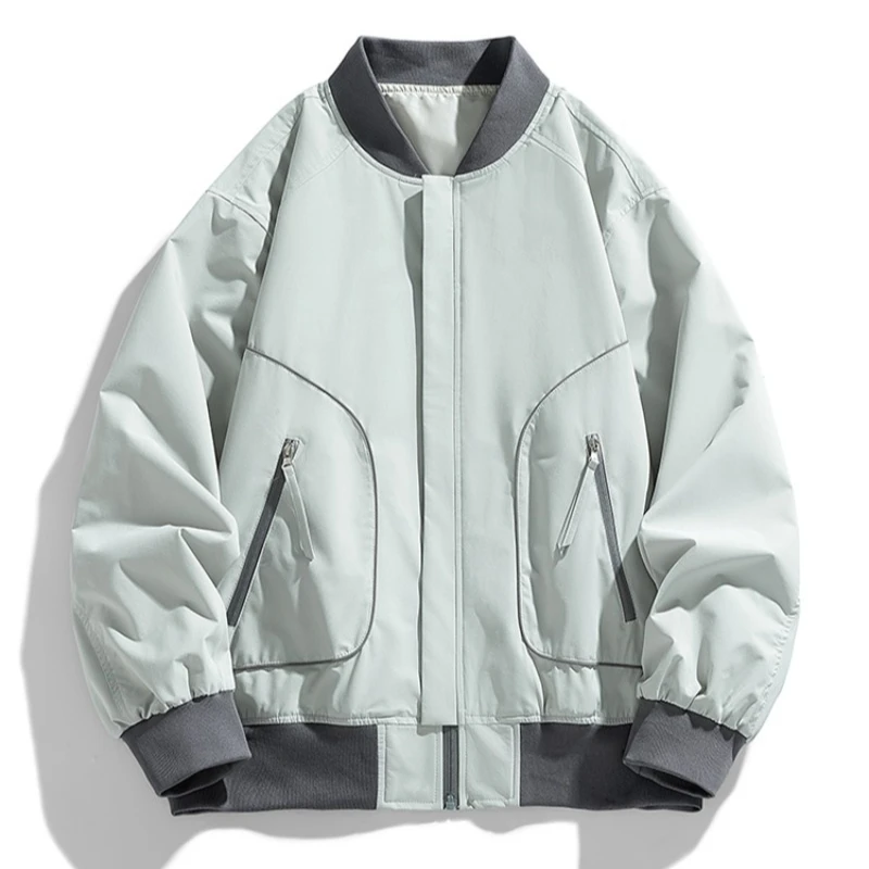Casual All-match Spring Jacket for Men Solid Color Stand Collar Male Clothes Fashion Comfortable Jacket Coats 2025 New Arrivals