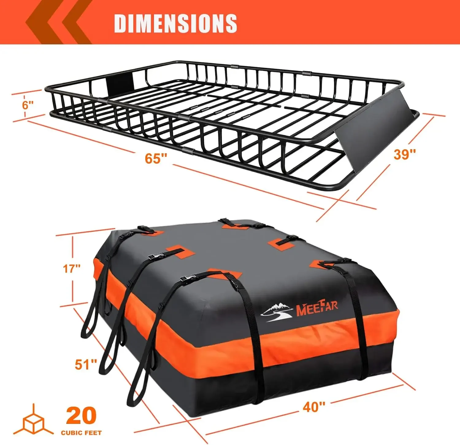Roof Rack Rooftop Cargo Carrier Basket 65