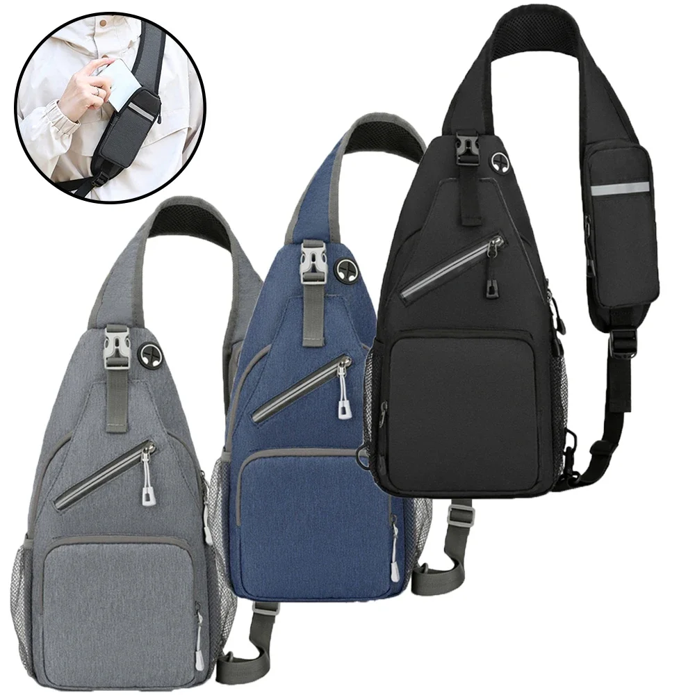 Men Fashion Casual School Bags Crossbody Men's Shoulder Bag Diagonal Backpack School Bag Messenger Phone Bags Oxford Chest Pack