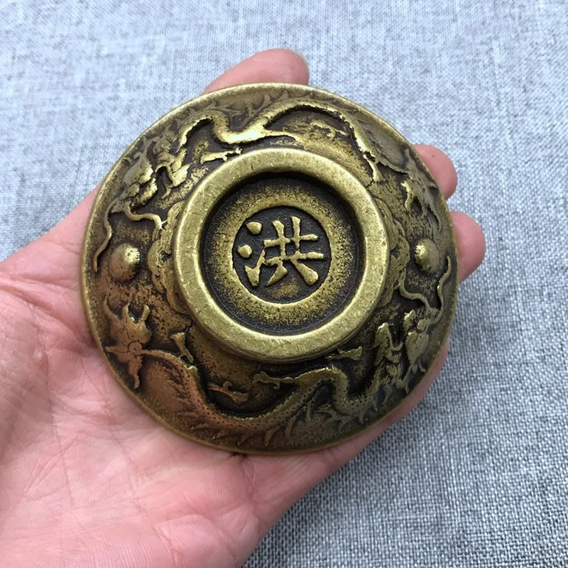 Brass and pure copper cast copperware for attracting wealth and prosperity, golden dragon brings fortune, copper bowl, tea bowl,