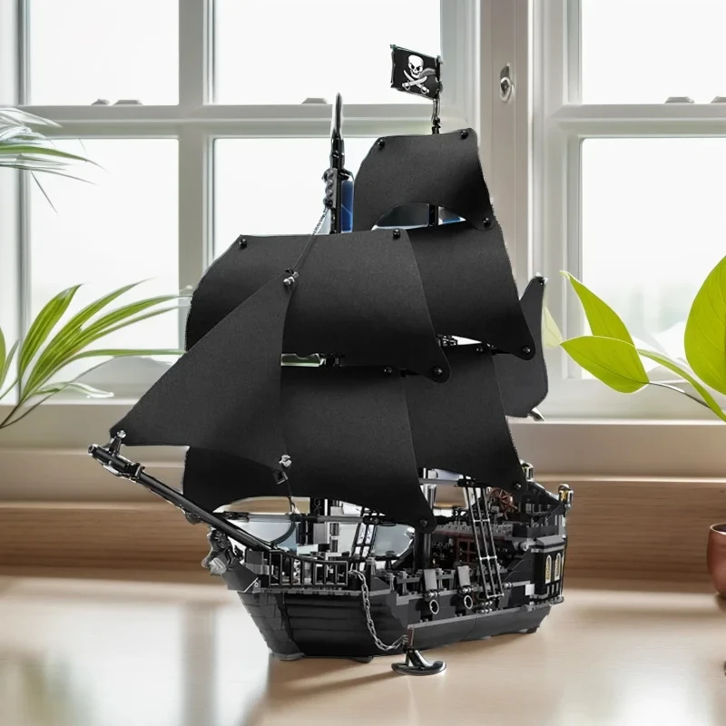 

Creative Pirate Black Pearl Boat Building Block Boat Model Caribbean Adventure Assembly Brick Toy Gift for Children and Adults