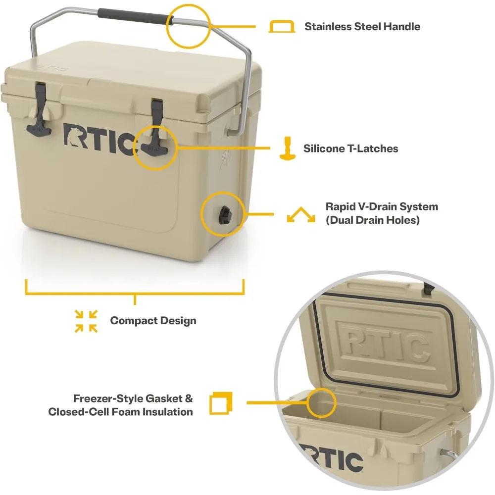 مبرد قوي للغاية، صندوق ثلج معزول صلب للشاطئ والمشروبات والمشروبات والتخييم والنزهة وصيد الأسماك والقوارب - المنزل #5