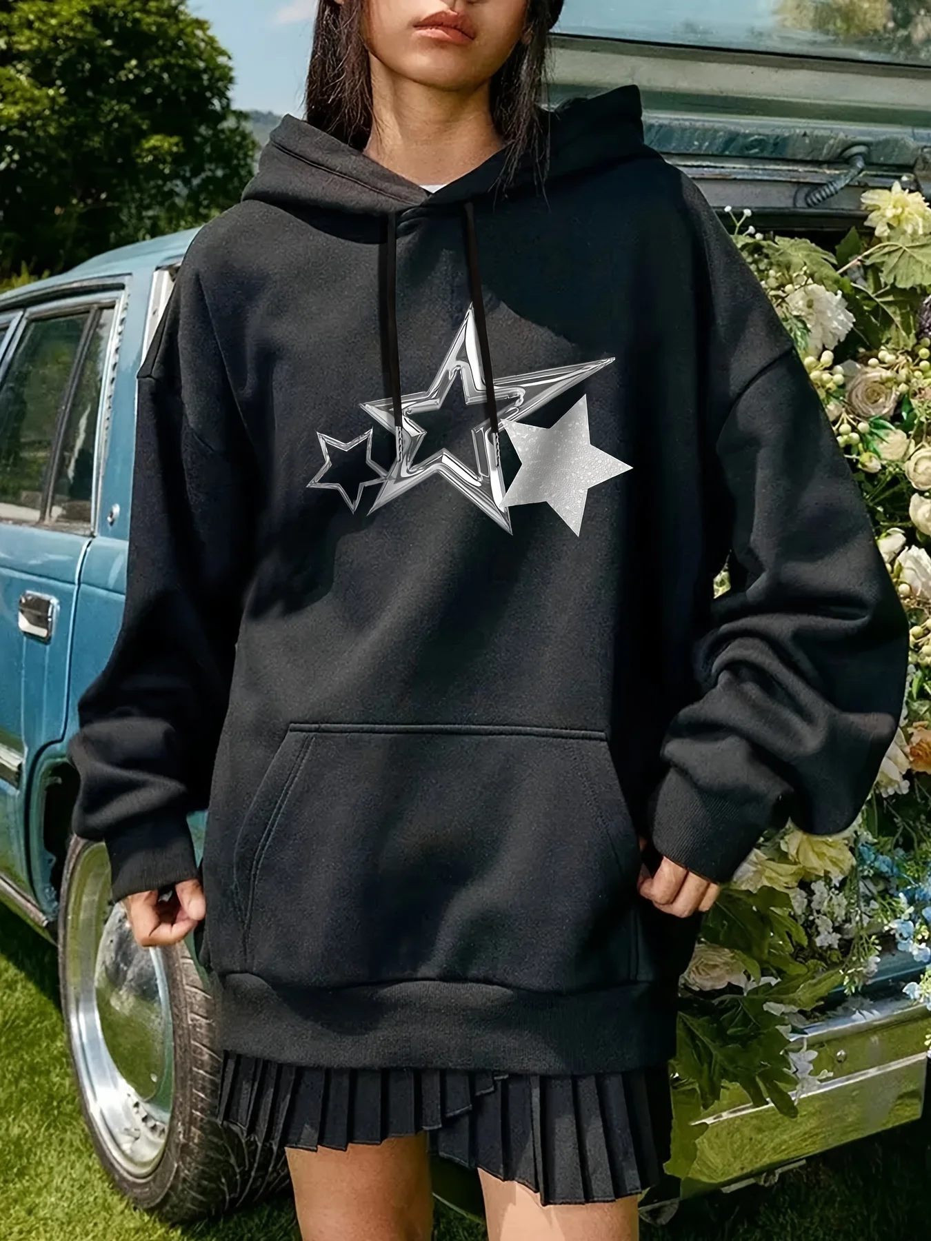 

Star Graphic Printing Autumn and Winter Cotton Men's and Women's Hoodies Casual Outdoor Street Sports Training Brand Trend