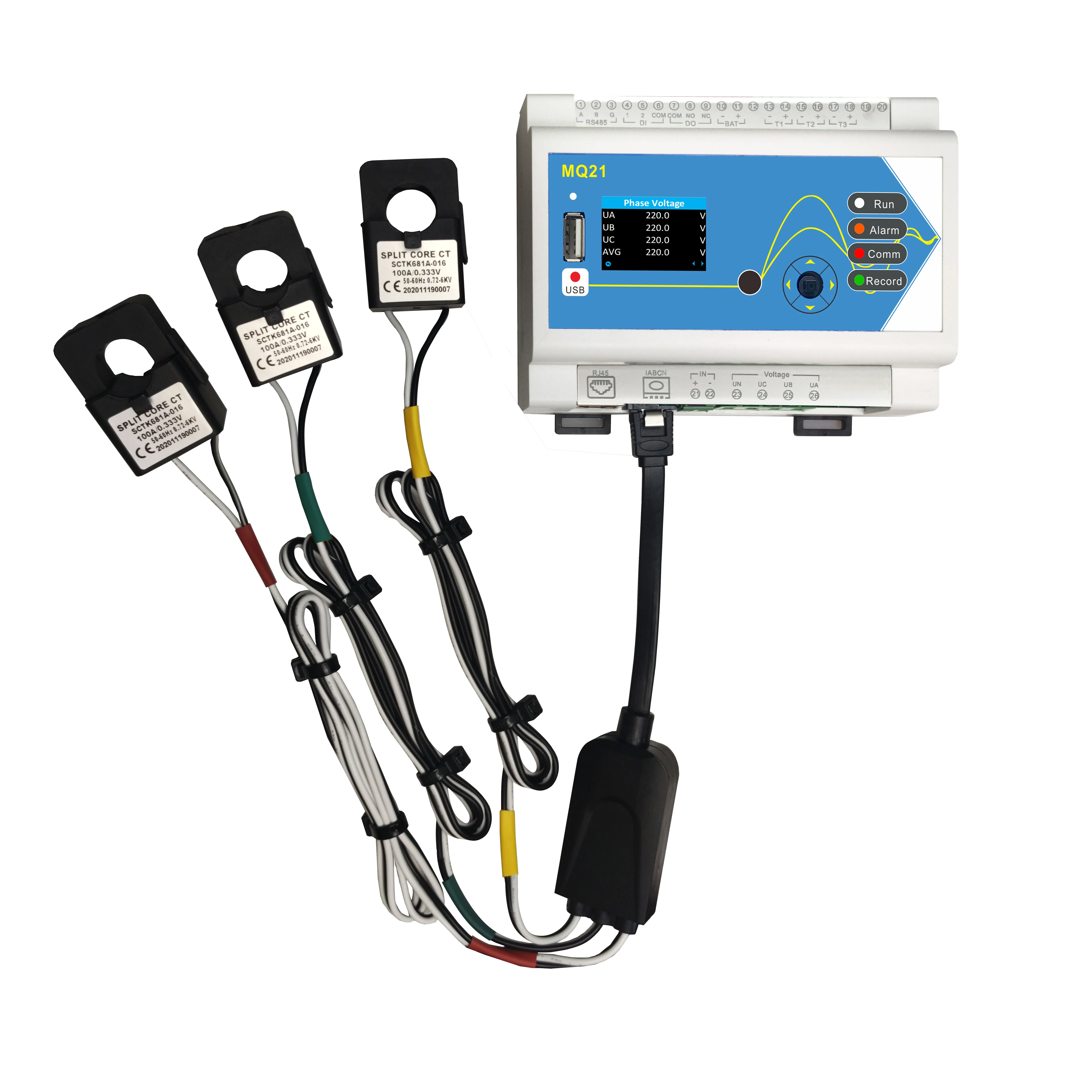 

2025 hot sale Energy meter Din Rail MQ21 Solar PV system Energy meter 32GB Solar Data logger Electric consumption analyser