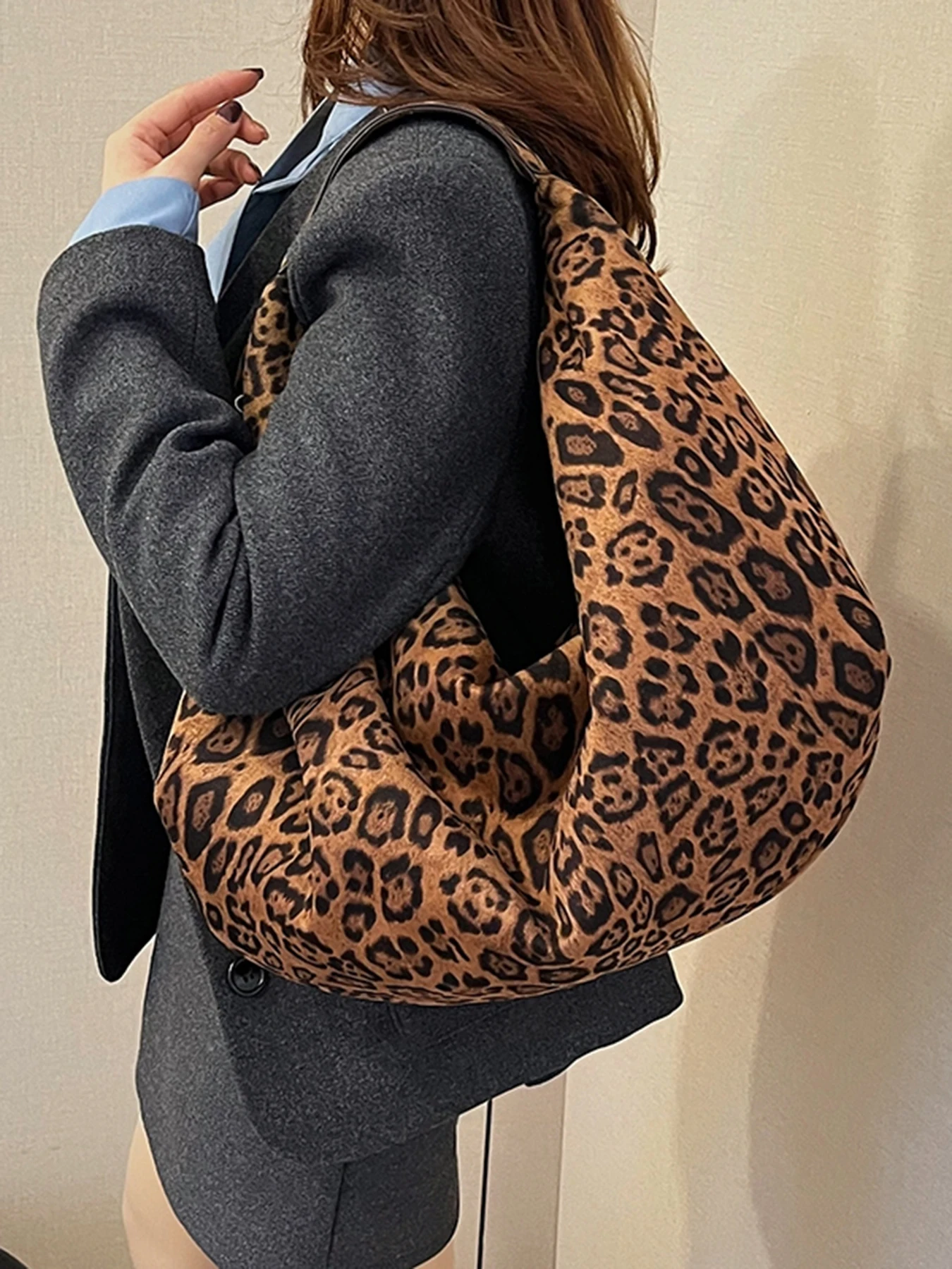 

Модная, простая, мягкая сумка через плечо большой вместимости, женская повседневная сумка через плечо в стиле ретро, сумка подмышками