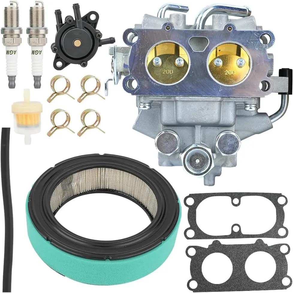 808626 Carburetor Tune-Up Kit with Fuel Pump Air Filter Spark Plugs Compatible for Briggs & Stratton 380442 386442 Lawn Mower