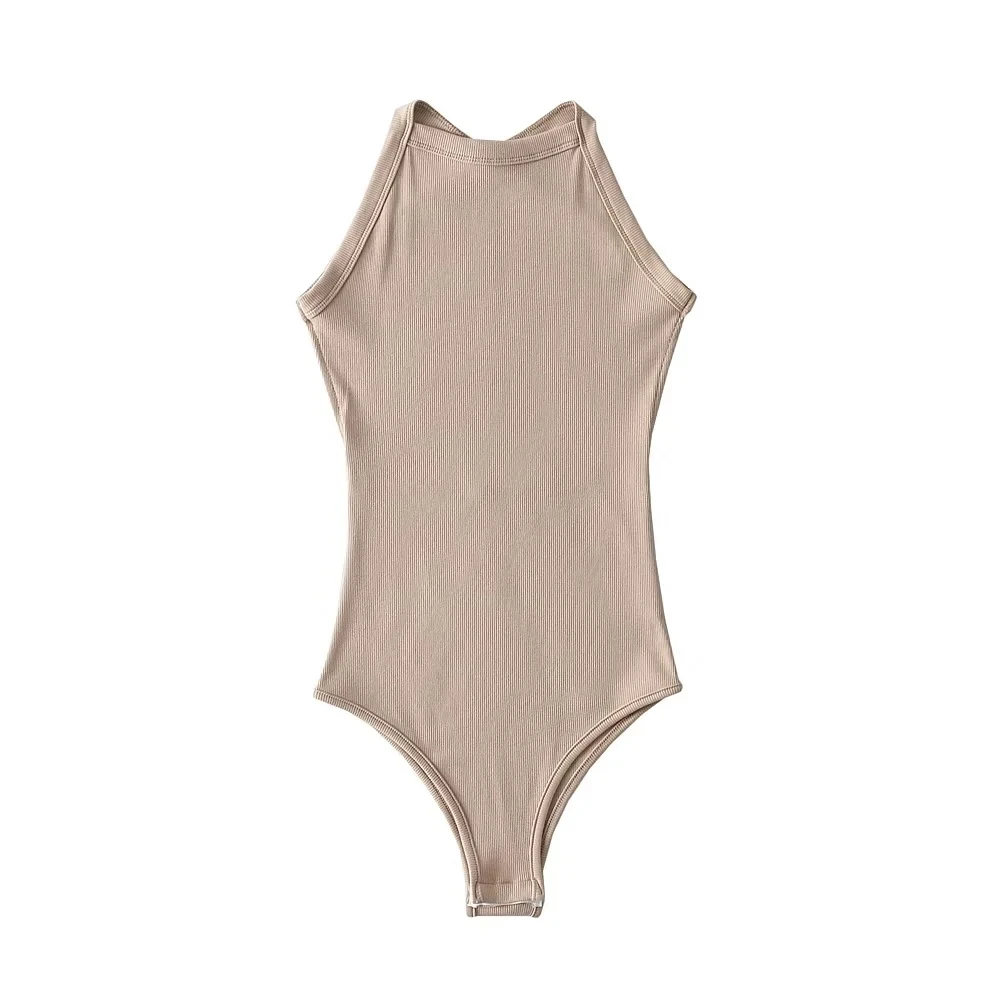 American Sle Cross Ba Sexy Body ape Reveal  Vest Simple Pure Color Slimming Hot Girl Top Women's Faion