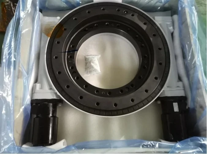 WH17  Double worm gear slewing bearing, double row ball bearing, truck-mounted crane, 102:1 gear ratio, accuracy 0.17.
