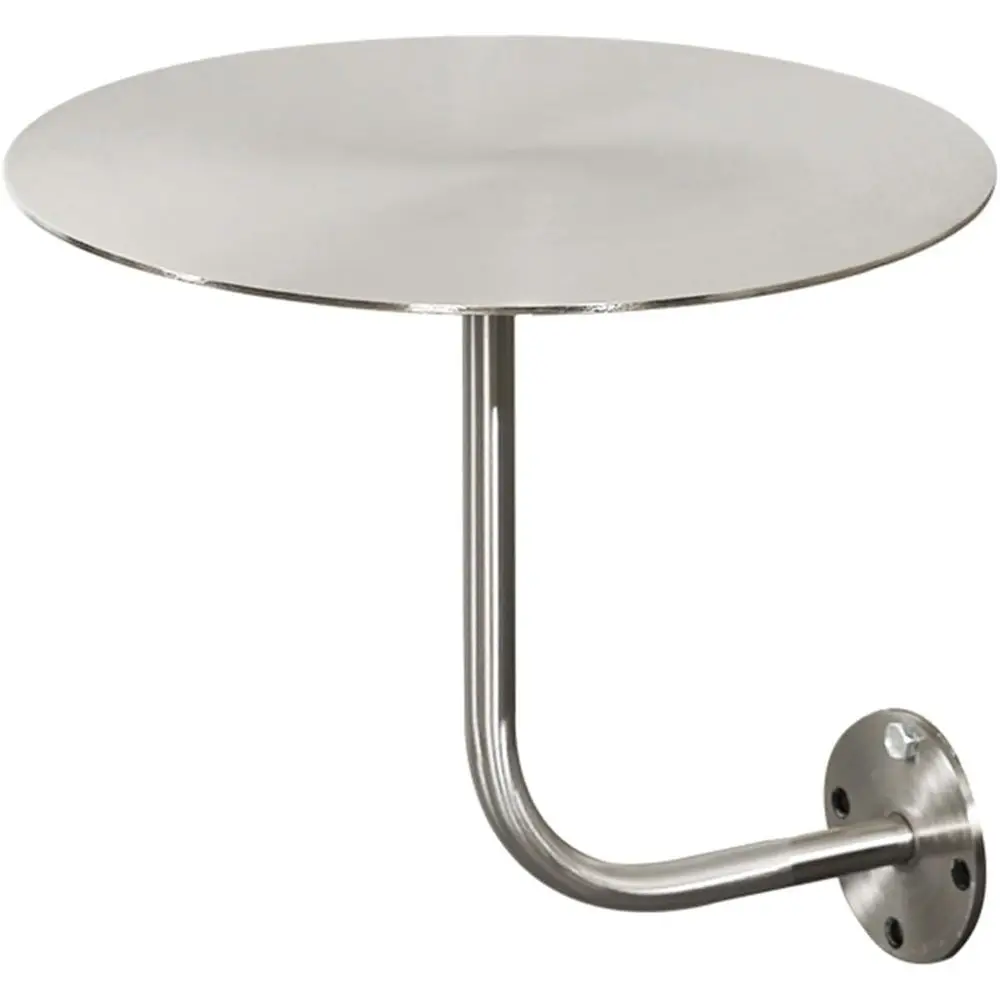 

Stainless Steel Round Pub Bar Table - Modern Wall Mounted Side Table for Cafe, Commercial Dining Table for Dessert Shop