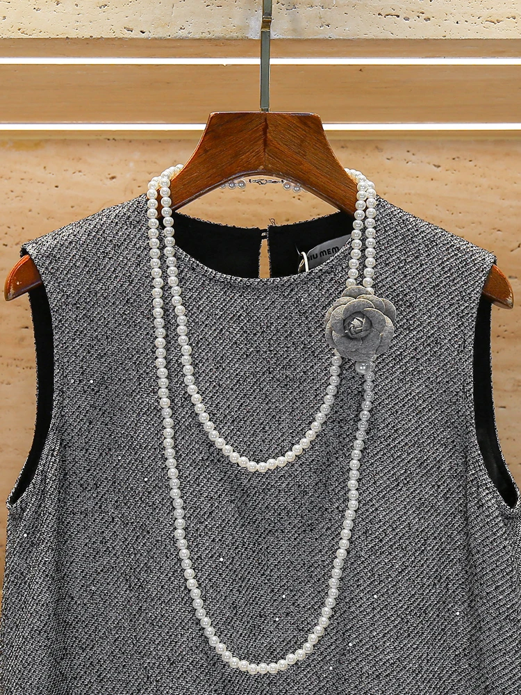 South Oil High-End-Damen-Sommer-2025, Vintage-Glitzer-Svel-Weste, Dr. Damen Faion Commute, einfache hohe Taille, mittlere...