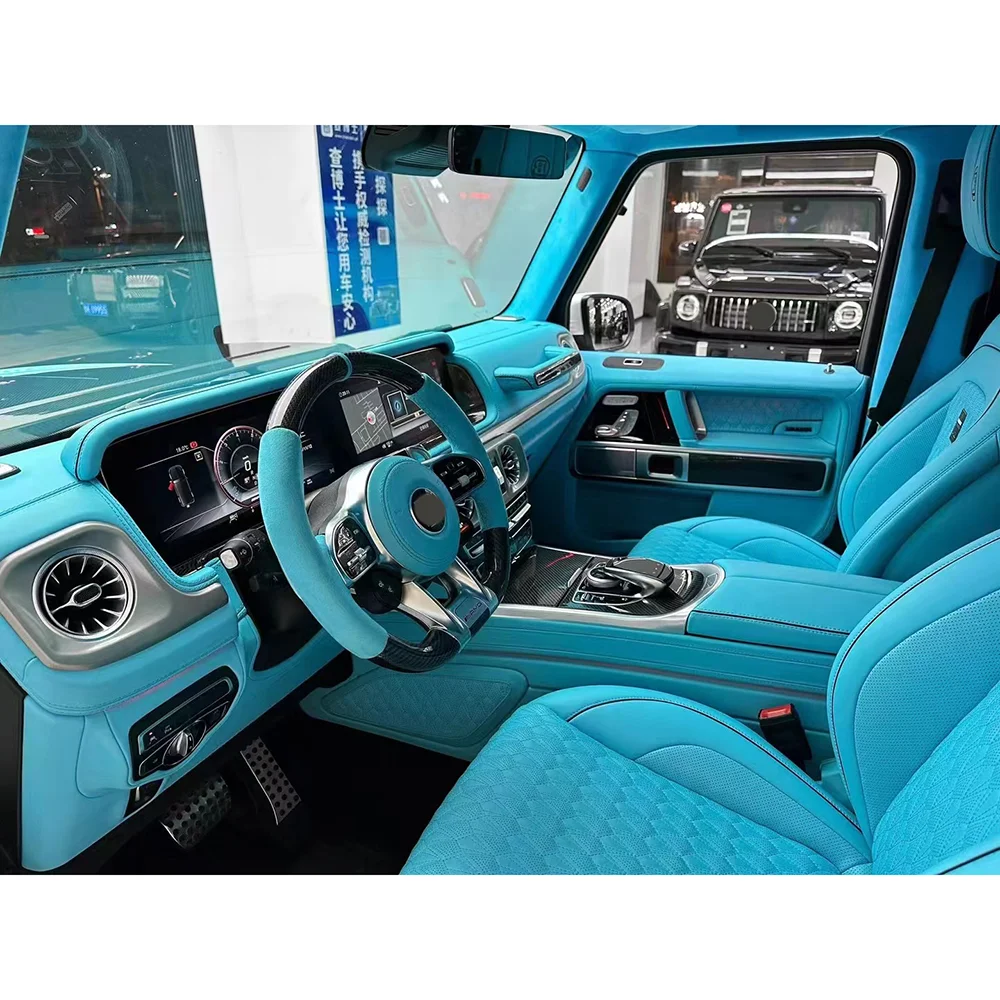 G-Class W463 G63 Full Interior Leather Upgrade Kit Dashboard Door Panel Starlight Headliner Custom Modification Set
