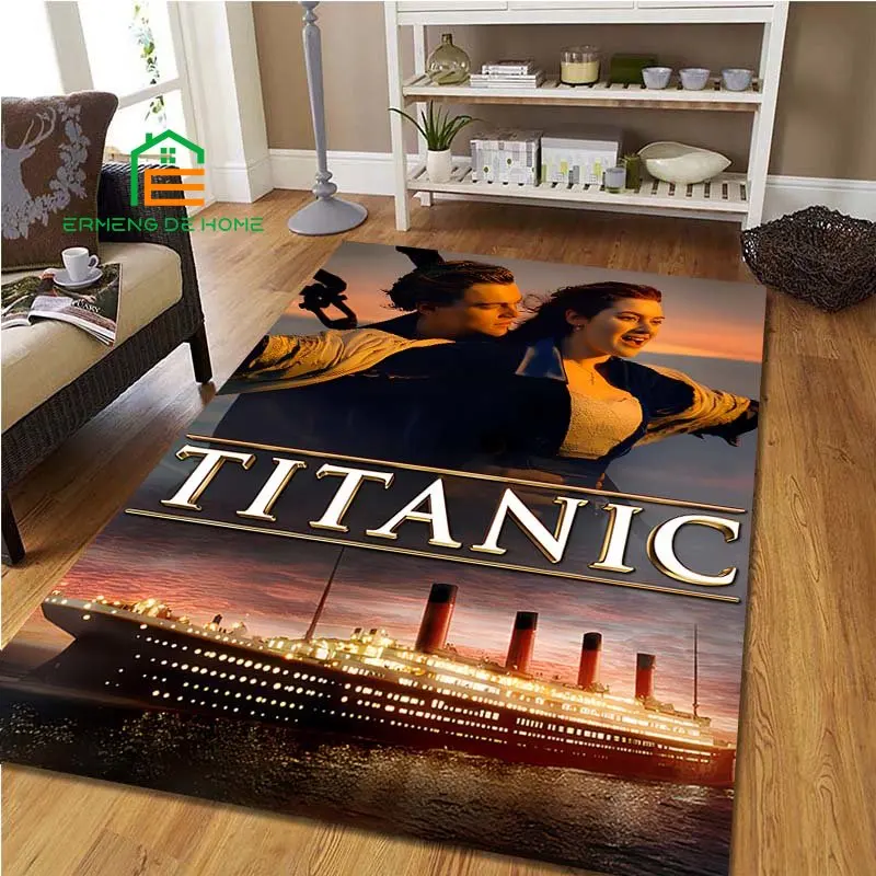 Titanic Pattern Rug for Bedroom Living Room Carpet for Kitchen Floor Mats Home Decor Non-Slip Floor Pad Rug 15 Sizes