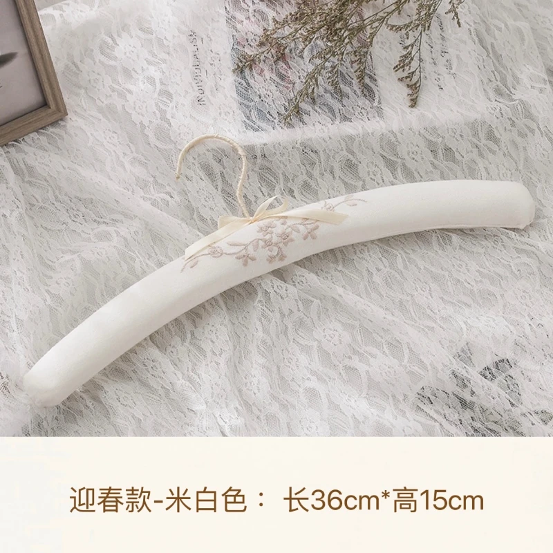 

Clothes Hanger 36cm Colorful Flower Embroidery Sponge Wrapper High-End Seamless Non-Drum Bag Retro Simple Home Wardrobe Storage