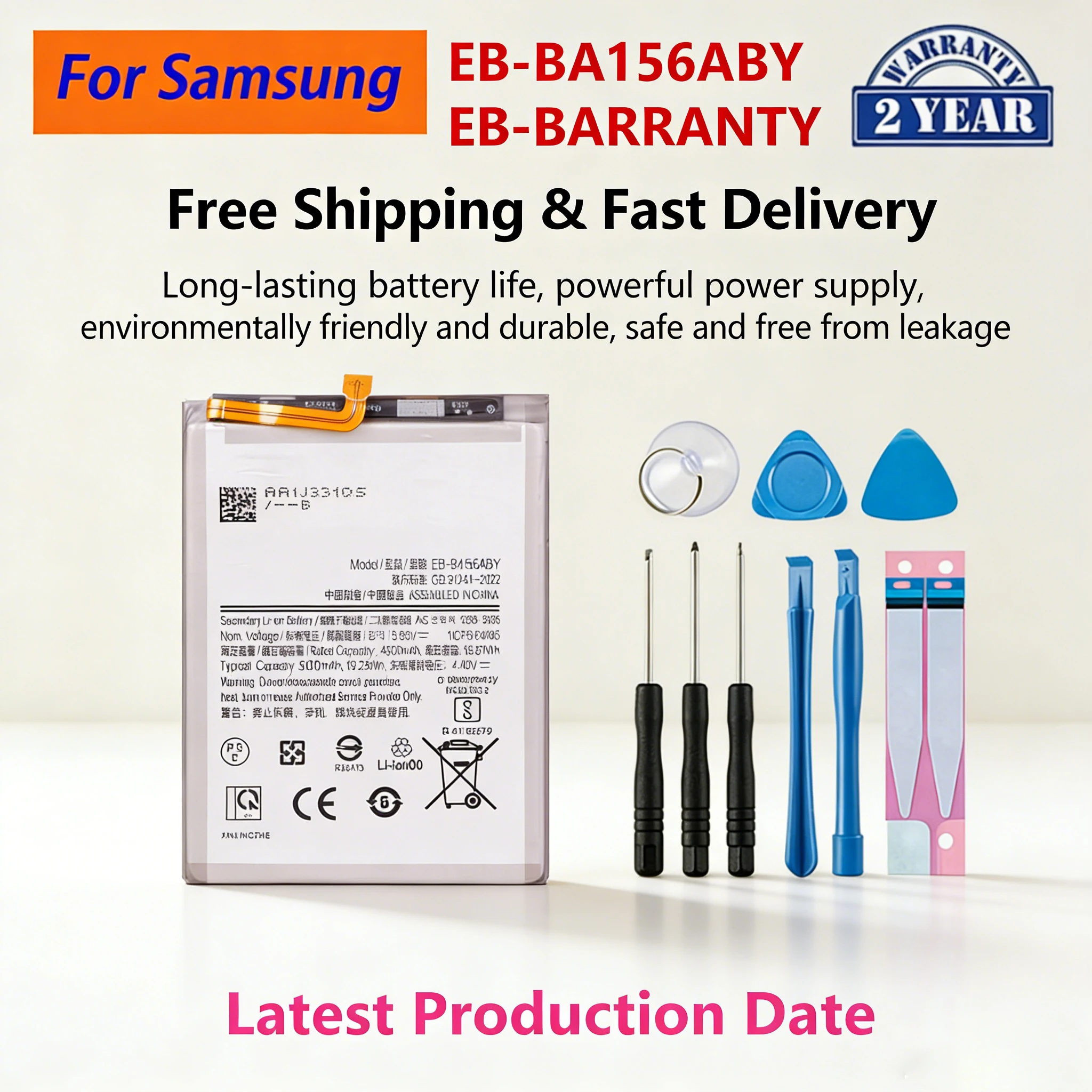

EB-BA156ABY Battery for Samsung A15 4G 5G / Galaxy A24 5G Replacement, 5000mAh High Capacity Li-ion Internal Battery with Tools
