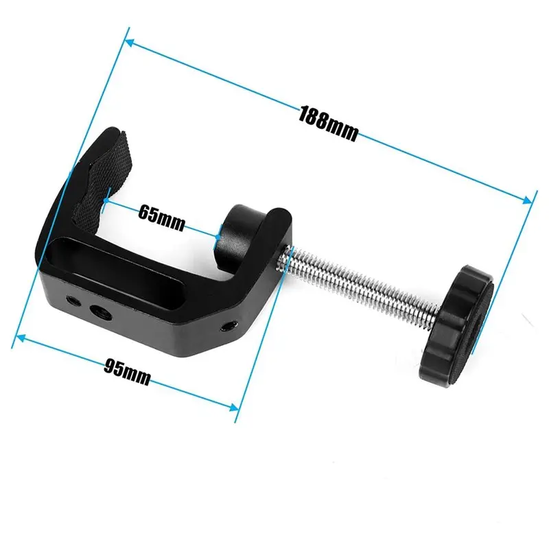 BAAE Adjustable Camera Clamp Mount With Double Ballhead For Monitor