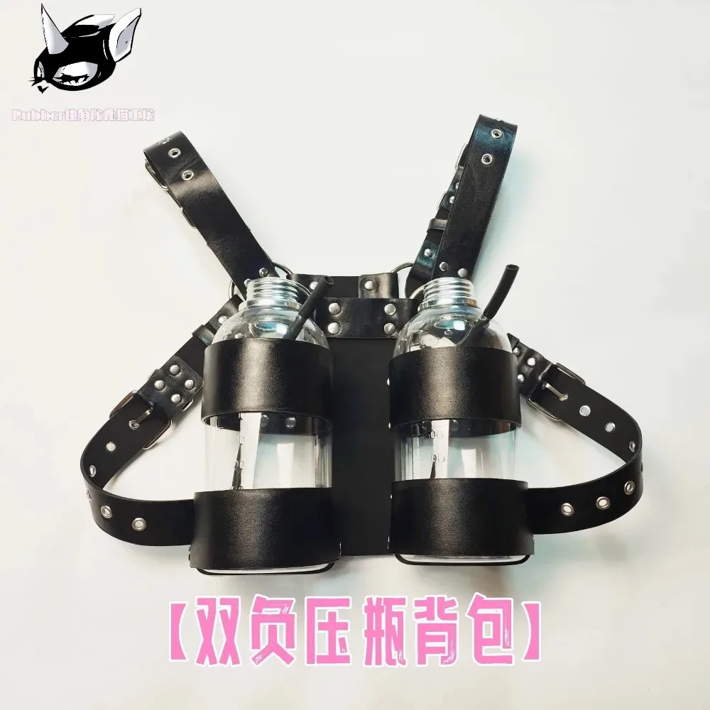 Gas mask negative pressure bottle backpack, double bottle breathing pressurized cosplay