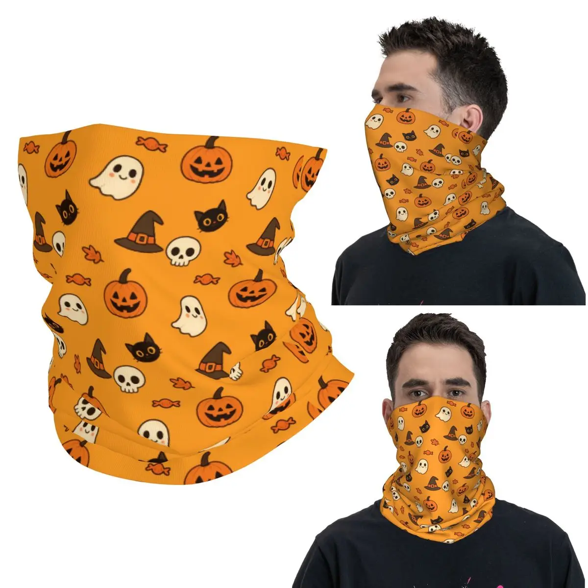 

Хэллоуин Тыква Призрак Кошки Бандана Шея Гетры Печатная Маска Шарф Теплая Балаклава Для Мужчин Женщин Взрослых