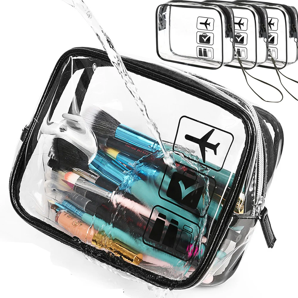 3/1pcs Transparent Zipper Makeup Bag Organizer Box Men Women Travel Clear Cosmetic Bag Waterproof Toiletry Wash Make Up Bags