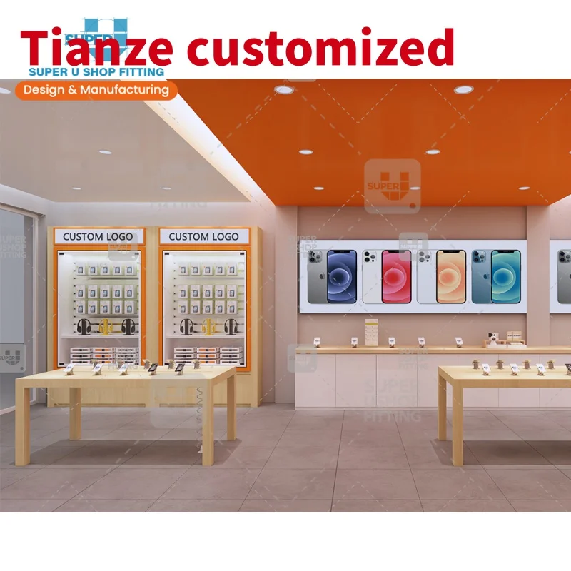 (customized)Custom Display Rack Shop Counter Table Design to Display Mobile Phone Cell Phone Display Rack