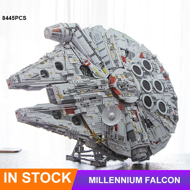 8445 шт., роскошный звездный план, космический корабль Millennium Big Falcon, строительные блоки высокой сложности 75192, совместимые с кирпичами 05132, игрушки, подарки