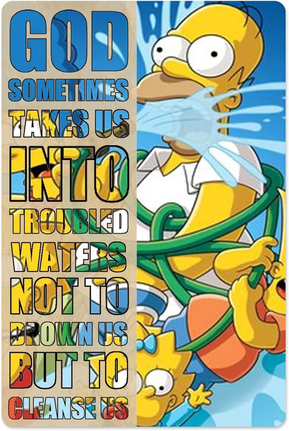 Retro Metal Poster God Sometimes Takes Us Into Troubled Waters Not To Drown Us Metal Tin Signs Vintage Plaque Wall-aluminum