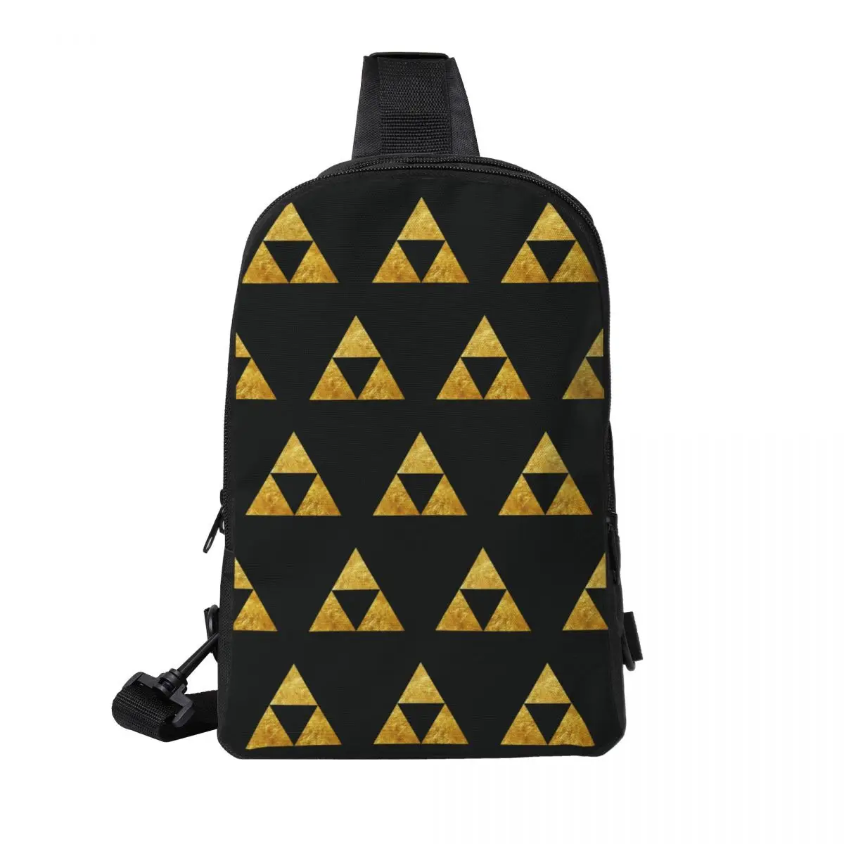 

Gold Triforce Symbol Zelda Chest Bag Men Sling Crossbody Backpack Chest Bag Traveling Hiking Daypack Shoulder Bag