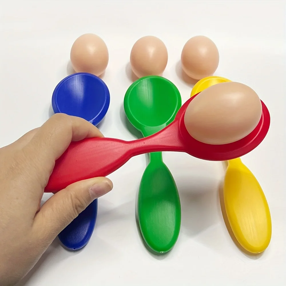 1 Set Easter Balance Egg Spoon Fun Sports Egg Tray Balance Spoon Balance Running Competition Game