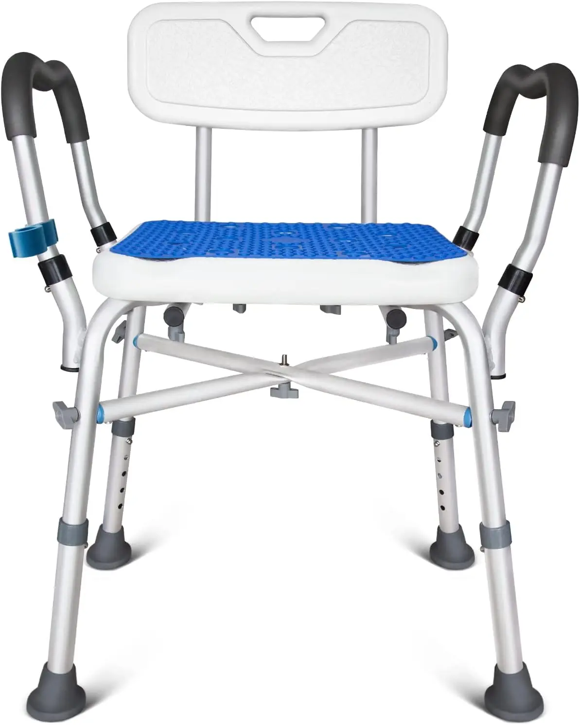 

Bath Chair with Arms, Medical Shower Seat, Bariatric Bath Stool Safety Shower Bench with Reinforced Crossing bar for Elderly, Ad