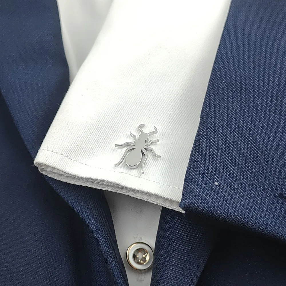 

New - Stainless Steel Cufflinks: Cool Ant Design, Fashion Sleeve Pin, Boyfriend Epaulette Gift