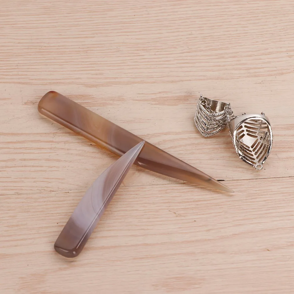 5pcs Gray/Red Color Jewelry Making Tool Agate 8cm 9cm 10cm 11cm 12cm Agate Burnisher Jewelry Polishing Tool Clay Craft