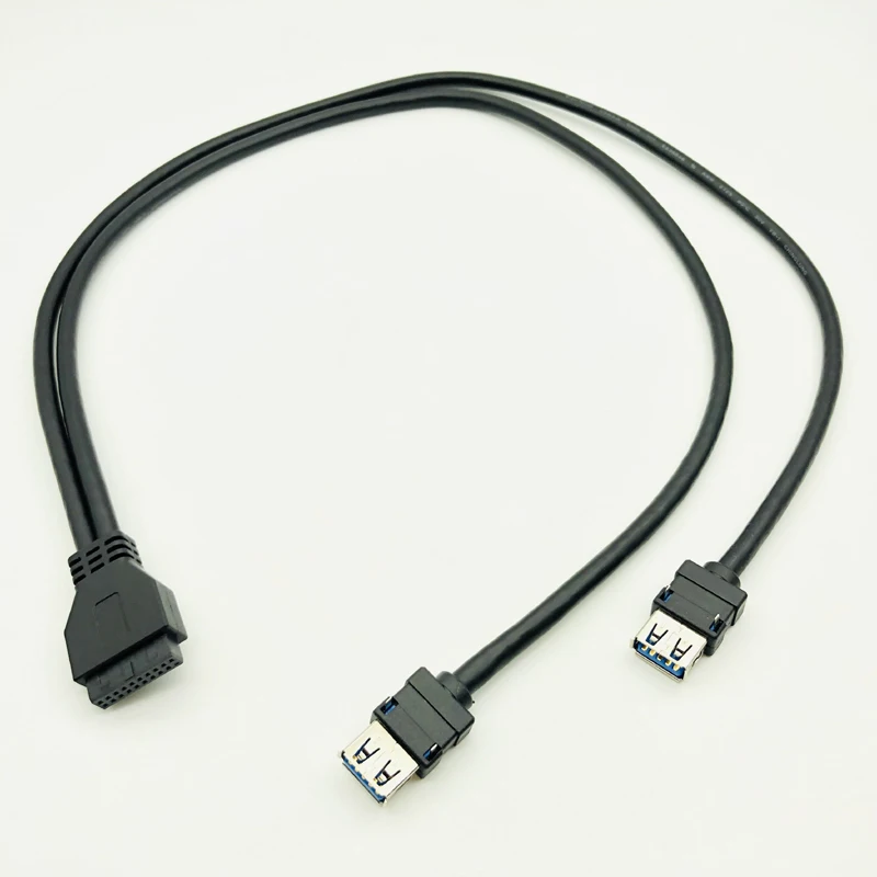 

USB 3.0 20-контактный кабель передней панели USB3.0 Hub USB 3,0 с двумя портами USB 3,0 «мама-материнская плата» 20-контактный разъем соединительный кабель адаптера