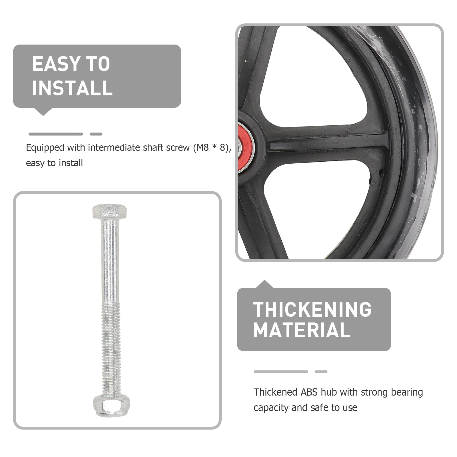 

2pcs 7-Inch Front Wheel Solid Tire Black Replacement Wheel Assembly For Manual Wheelchair Accessories Spare Wheels For