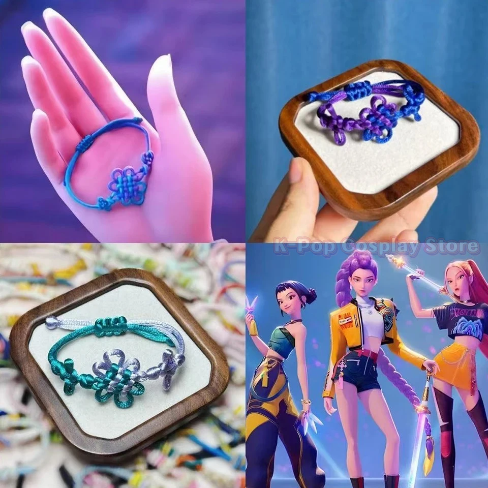 New Anime KPop Demon Hunters HUNTR/X Rumi Cosplay Bracelet Woven Rope Chain Pendant Unisex Bracelets Jewelry Accessories