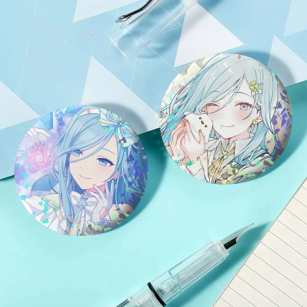 P-PJSK-S Game Hinomori Shizuku Laser Badge Ensemble Lapel Pins for Backpacks Briefcase Brooch Clothes Gifts