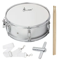 SLADE 14 Inche Snare Drum Silver Stainless Steel Marching Drum Set  Percussion Instrument with Strap Drum Sticks Accessories