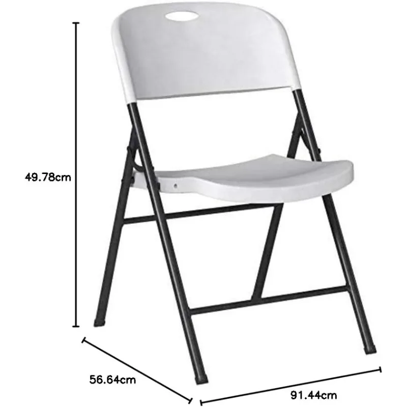 Folding Plastic Chair with 350-Pound Capacity - 6-Pack, White